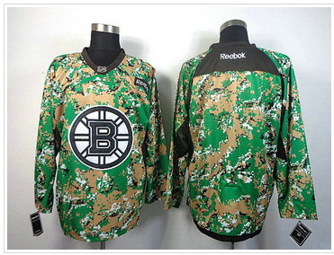 Boston Bruins Blank Camo Veterans Day Practice NHL Jersey