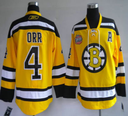 jerseys Boston Bruins 4 Bobby Orr Yellow WINTER CLASSIC VINTAGE