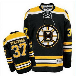 NHL Boston Bruins #37 Bergeron A Patch Black Jersey