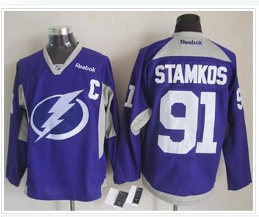 Tampa Bay Lightning #91 Steven Stamkos Purple Practice Stitched NHL Jersey