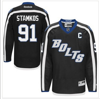 Tampa Bay Lightning #91 Steven Stamkos Black Third Stitched NHL Jersey
