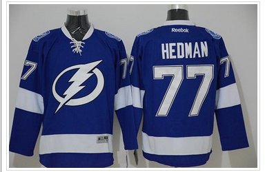 Tampa Bay Lightning #77 Victor Hedman Blue Stitched NHL Jersey