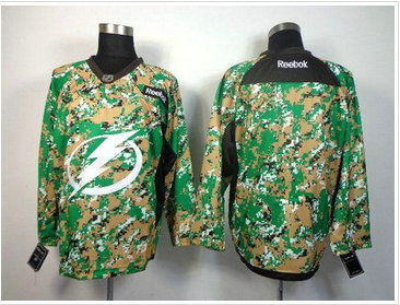 Tampa Bay Lightning Blank Camo Veterans Day Practice NHL Jersey