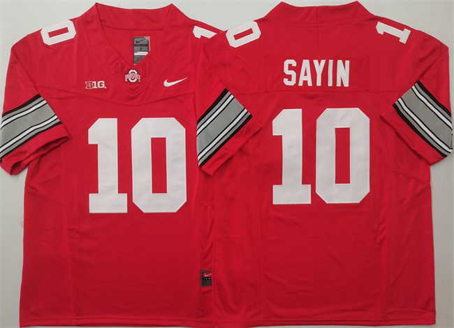 Men's Ohio State Buckeyes #10 Julian Sayin Red 2025 F.U.S.E. Limited Stitched Jersey 1 Men's Ohio State Buckeyes #10 Julian Sayin Red 2025 F.U.S.E. Limited Stitched Jersey 1