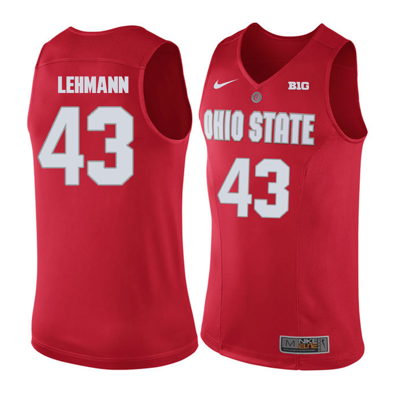 Ohio State Buckeyes #43 Matt Lehmann Red College Basketball Jersey