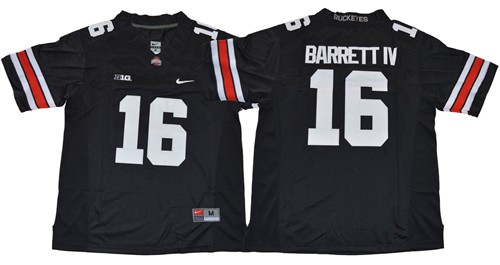 Buckeyes #16 J. T. Barrett IV Black Limited Stitched NCAA Jersey