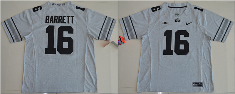 Ohio State Buckeyes #16 Barrett Nike Gridiron Gray Limited jersey