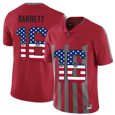 Ohio State Buckeyes 16 J.T Barrett Red USA Flag Alternate College Football Elite Jersey