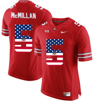 Ohio State Buckeyes 5 Raekwon McMillan Red USA Flag College Football Limited Jersey