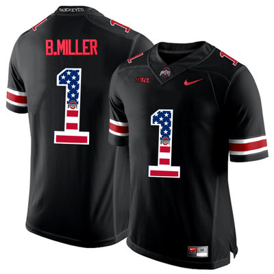 Ohio State Buckeyes 1 Braxton Miller Black USA Flag College Football Limited Jersey