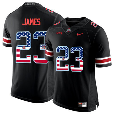 Ohio State Buckeyes 23 Lebron James Black USA Flag College Football Limited Jersey