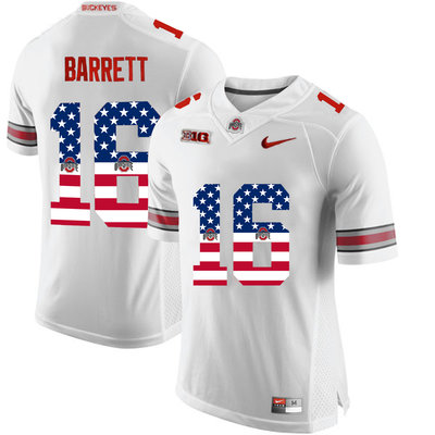 Ohio State Buckeyes 16 J.T Barrett White USA Flag College Football Limited Jersey Ohio State Buckeyes 16 J.T Barrett White USA Flag College Football Limited Jersey