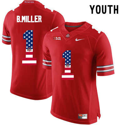 Ohio State Buckeyes 1 Braxton Miller Red USA Flag College Football Limited Jersey