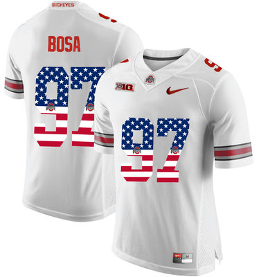 Ohio State Buckeyes 97 Nick Bosa White USA Flag College Football Limited Jersey