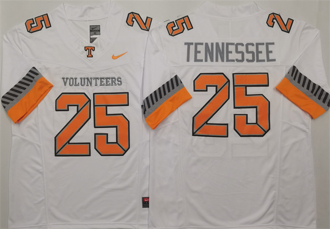 Men's Tennessee Volunteers #25 Tennessee White 2025 F.U.S.E. Stitched Jersey Men's Tennessee Volunteers #25 Tennessee White 2025 F.U.S.E. Stitched Jersey