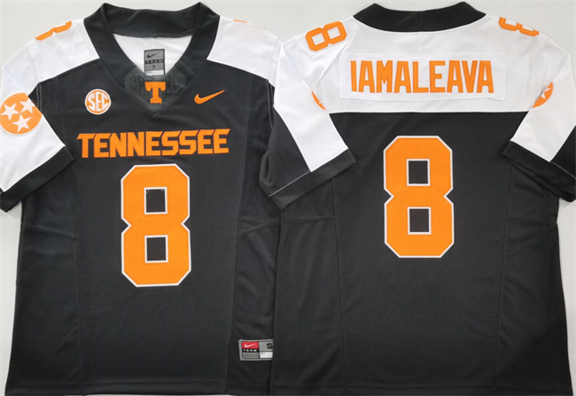 Men's Tennessee Volunteers #8 Nico Iamaleava Black White F.U.S.E. Stitched Jersey Men's Tennessee Volunteers #8 Nico Iamaleava Black White F.U.S.E. Stitched Jersey