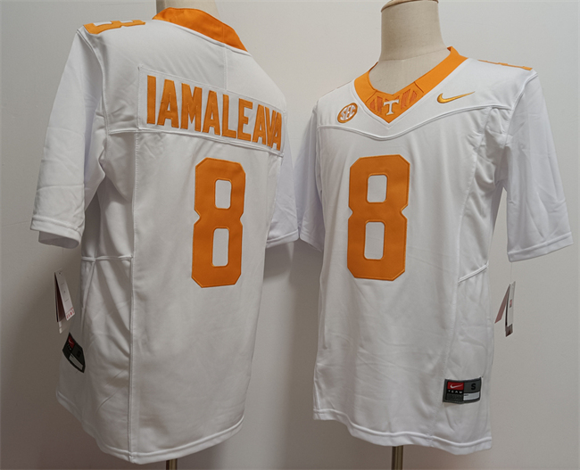 Men's Tennessee Volunteers #8 Nico Iamaleava White F.U.S.E Stitched Jersey Men's Tennessee Volunteers #8 Nico Iamaleava White F.U.S.E Stitched Jersey