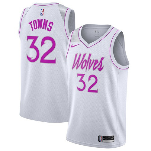Nike Timberwolves #32 Karl-Anthony Towns White NBA Swingman Earned Edition Jersey