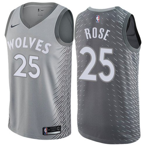 Nike Timberwolves #25 Derrick Rose Silver NBA Swingman City Edition Jersey Nike Timberwolves #25 Derrick Rose Silver NBA Swingman City Edition Jersey