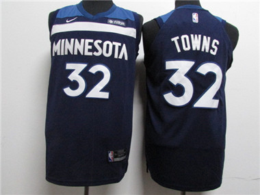 Nike Timberwolves #32 Karl-Anthony Towns Navy Authentic Jersey