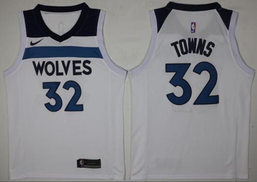 Nike Timberwolves #32 Karl-Anthony Towns White NBA Swingman Association Edition Jersey
