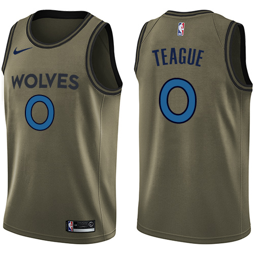 Nike Timberwolves #0 Jeff Teague Green Salute to Service NBA Swingman Jersey