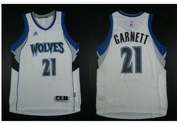Minnesota Timberwolves #21 Kevin Garnett White Home Stitched NBA Jersey