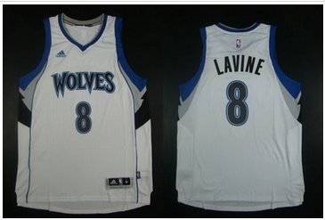 Minnesota Timberwolves #8 Zach LaVine White Home Stitched NBA Jersey