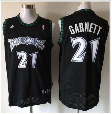 Minnesota Timberwolves #21 Retro Garnett Black Stitched NBA Jersey