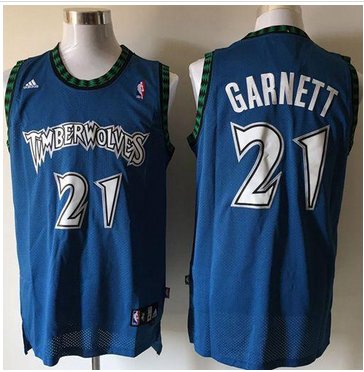 Minnesota Timberwolves #21 Retro Garnett Blue Stitched NBA Jersey