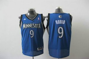 Minnesota Timberwolves 9 Ricky Rubio Blue Road Jersey