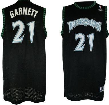 Minnesota Timberwolves 21# Kevin Garnett Black Swingman Jersey