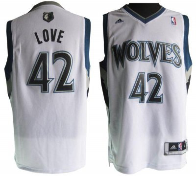 Minnesota Timberwolves 42# Kevin Love White Revolution 30 Swingman Jersey