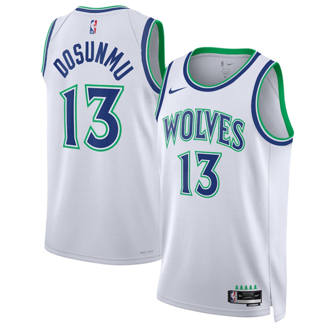 Men's Minnesota Timberwolves #13 Ayo Dosunmu White 2026 27 Association Edition Stitched Basketball Jersey