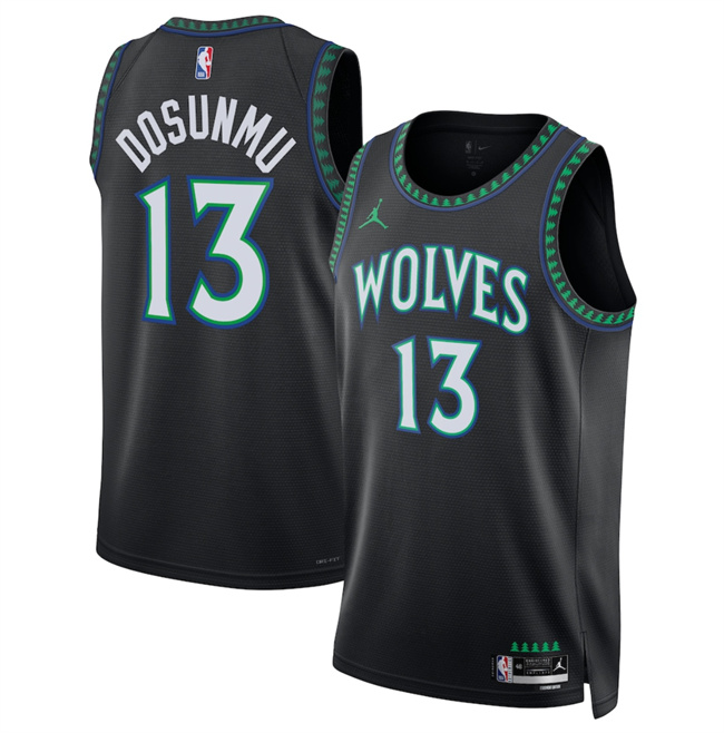 Men's Minnesota Timberwolves #13 Ayo Dosunmu Black 2026 27 Statement Edition Stitched Basketball Jersey