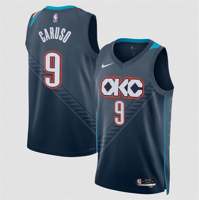 Men's Oklahoma City Thunder #9 Alex Caruso Navy 2025 26 City Edition Stitched Basketball Jersey