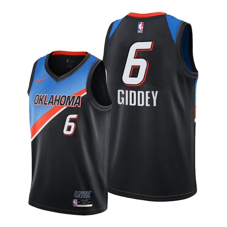 Oklahoma City Thunder #6 Josh Giddey Black Jersey Oklahoma City Thunder #6 Josh Giddey Black Jersey
