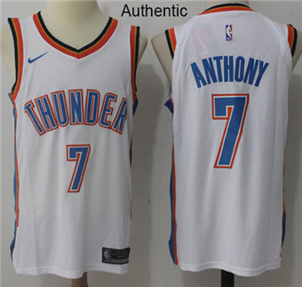 Nike Thunder #7 Carmelo Anthony White NBA Authentic Association Edition Jersey