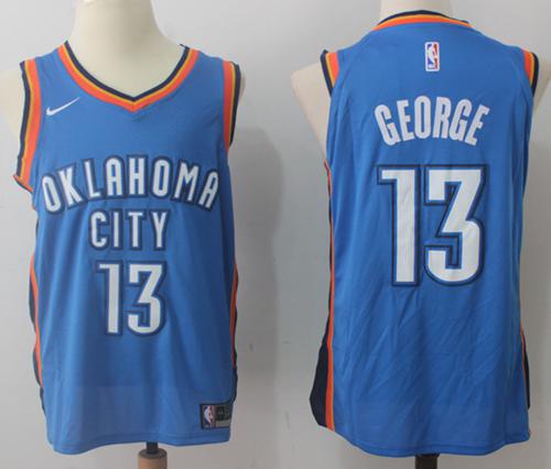 Nike Thunder #13 Paul George Blue Stitched NBA Jersey