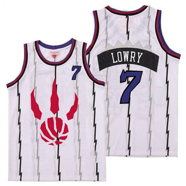 Raptors 7 Kyle Lowry White Throwback Jerseys Raptors 7 Kyle Lowry White Throwback Jerseys