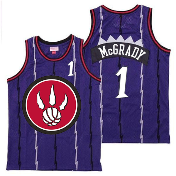 Raptors 1 Tracy McGrady Purple Red Big Logo Retro Jersey 4 Raptors 1 Tracy McGrady Purple Red Big Logo Retro Jersey 4