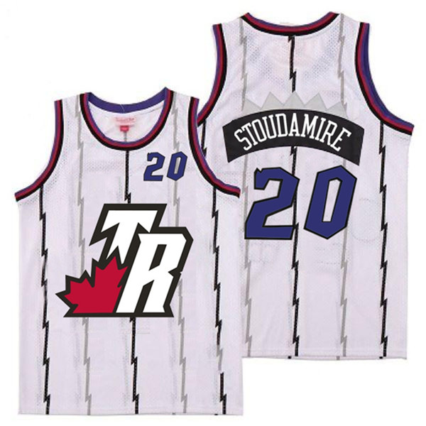 Raptors 20 Damon Stoudamire White Big White TR Logo Retro Jersey 6