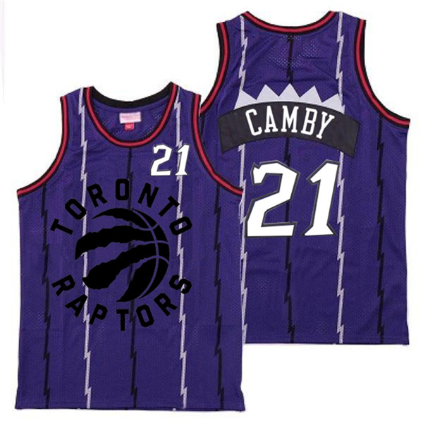 Raptors 21 Marcus Camby Purple Retro Jersey 4