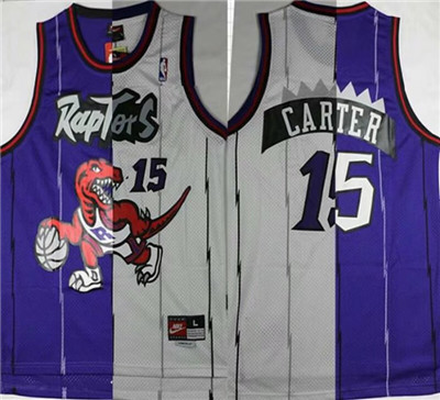 Toronto Raptors #15 Vince Carter Men's Stitched NBA Split Jersey