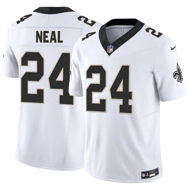 Men's New Orleans Saints #24 Devin Neal White 2025 F.U.S.E Vapor Limited Stitched Football Jersey Men's New Orleans Saints #24 Devin Neal White 2025 F.U.S.E Vapor Limited Stitched Football Jersey
