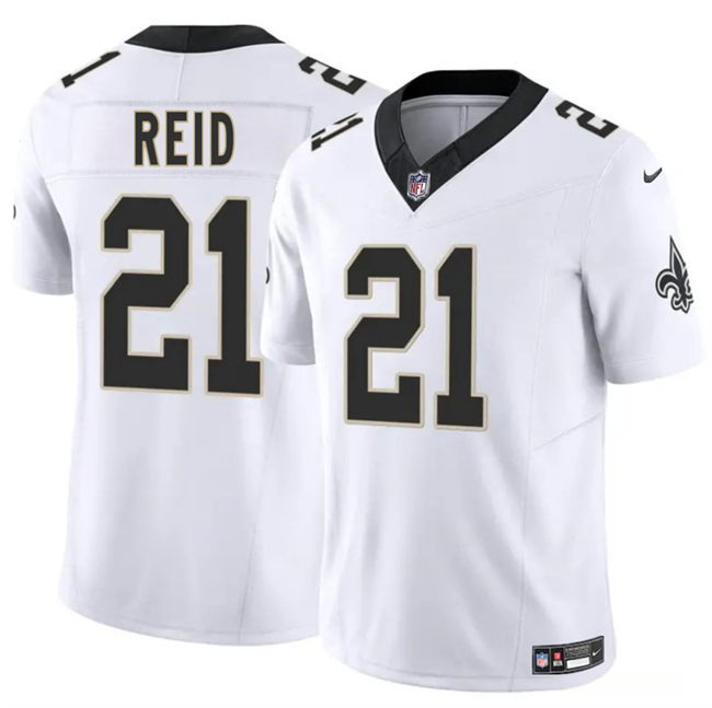 Men's New Orleans Saints #21 Justin Reid White 2025 F.U.S.E Vapor Limited Stitched Football Jersey Men's New Orleans Saints #21 Justin Reid White 2025 F.U.S.E Vapor Limited Stitched Football Jersey