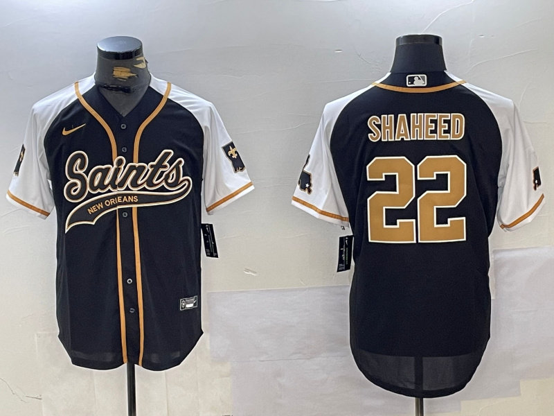 Men's New Orleans Saints #22 Rashid Shaheed BlackWhite 1987 Legacy Cool Base Stitched Baseball Jersey 5 Men's New Orleans Saints #22 Rashid Shaheed BlackWhite 1987 Legacy Cool Base Stitched Baseball Jersey 5