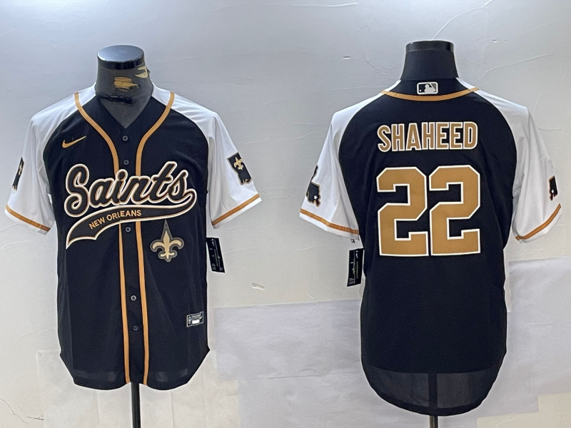 Men's New Orleans Saints #22 Rashid Shaheed BlackWhite 1987 Legacy Cool Base Stitched Baseball Jersey 2 Men's New Orleans Saints #22 Rashid Shaheed BlackWhite 1987 Legacy Cool Base Stitched Baseball Jersey 2
