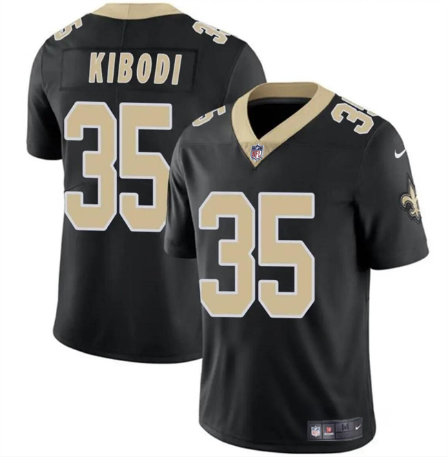 Men's New Orleans Saints #35 Jacob Kibodi Black Vapor Limited Stitched Football Jersey Men's New Orleans Saints #35 Jacob Kibodi Black Vapor Limited Stitched Football Jersey