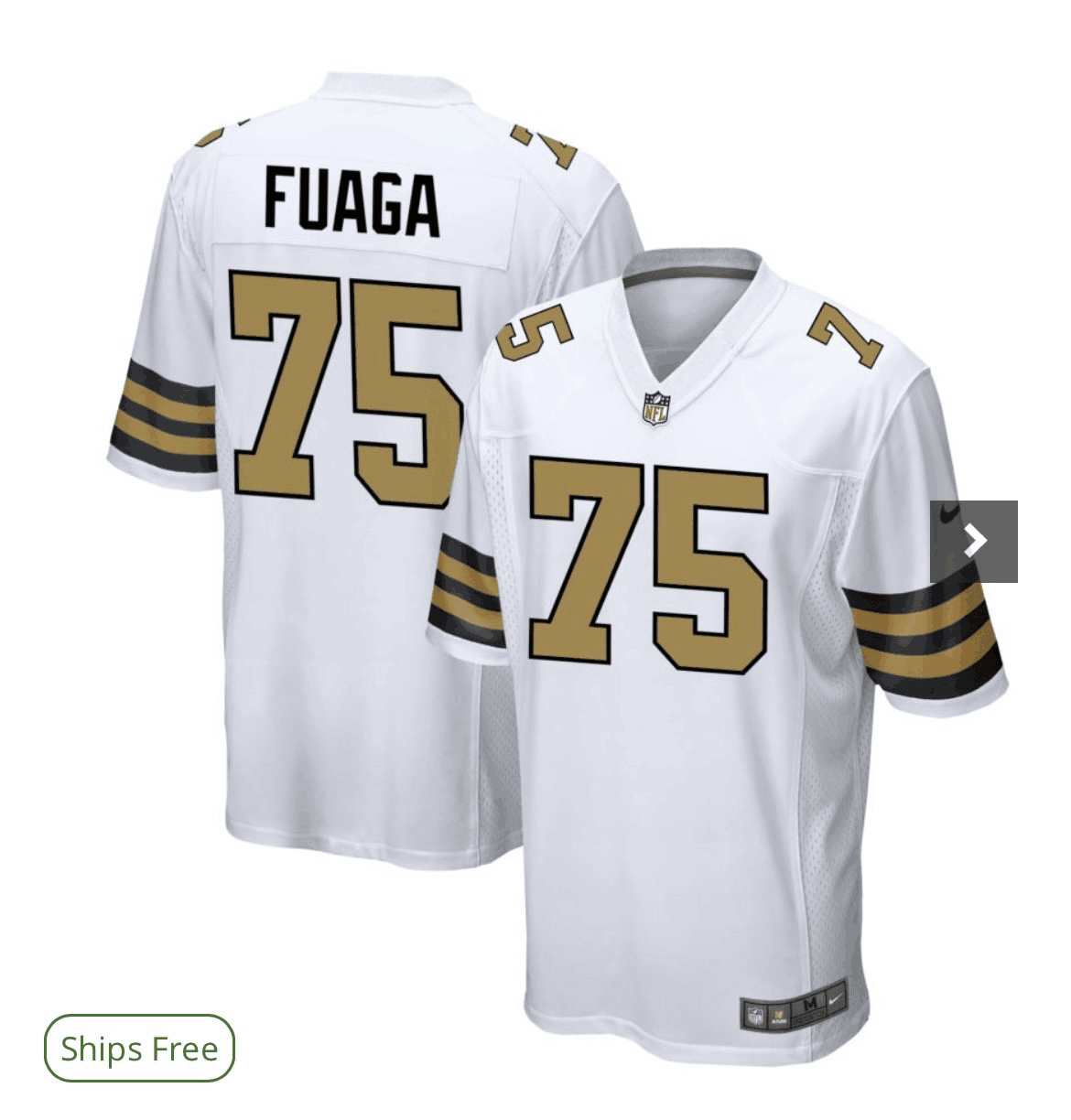 Men's New Orleans #75 Taliese Fuaga Saints White Color Rush Limited Stitched Football Jersey Men's New Orleans #75 Taliese Fuaga Saints White Color Rush Limited Stitched Football Jersey
